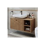 Roomart Ayaksiz Lavabolu Mdf 95 Cm Cekmeceli Lotus Oval Lavabolu Banyo Dolabi