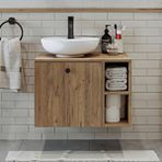 Roomart Ayaksız Lavabolu Mdflam 65 Cm Çekmeceli Banyo Dolabı Çam