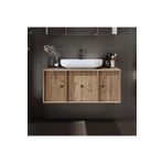 ROOMART Ayaksız Oval Lavabolu Mdf 105 Cm Çekmeceli Banyo Dolabı