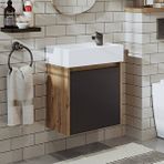 Roomart Ayaksız Tek Kapaklı Lavabolu 50 cm Banyo Dolabı