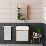 Roomart Ayaksız Tek Kapaklı Lavabolu 50cm Banyo Dolabı A.çam-beyz Atlantik Çam - Beyaz