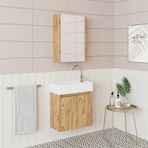 Roomart Ayaksız Tek Kapaklı Lavabolu 50cm Banyo Dolabı Atlantik Ç Atlantik - Çam