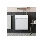 Roomart Ayaksız Tek Kapaklı Lavabolu Beyaz 50 cm Banyo Dolabı