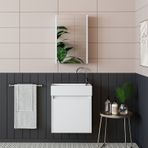 Roomart Ayaksız Tek Kapaklı Lavabolu Mat Beyaz 50 Cm Banyo Dolabı Mat Beyaz