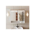 Roomart Banos Banyo Kulpsuz 2 Kapakli Mat Beyaz Mdf 82 Cm Aynali Banyo Ust Dolabi