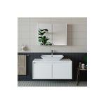 Roomart Banos Banyo Lavabolu Mat Beyaz Mdf 100Cm Banyo Dolap+Aynali Banyo Ust Dolap