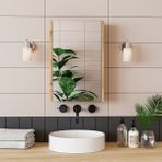 Roomart Banos Banyo Roomart Kulpsuz Tek Kapaklı Atlantik Beyaz 40 cm Aynalı Banyo Üst Dolabı - Atlantik Çam - Beyaz