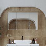 ROOMART Banyo Dolabı Kulpsuz 3 Kapaklı Mdf 105 Cm Aynalı Banyo Üst Dolabı