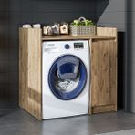 Roomart Çamaşır-Kurutma Makinesi Dolabı Tek Kapaklı Banyo Dolabı 100 cm - Atlantik Çam