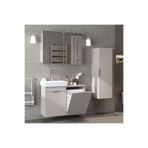 ROOMART Dubai Mdflam Sepetli Banyo Dolabı Seti, Lavabolu Alt Dolap + Aynalı Banyo Üst Dolabı + Boy Dolabı