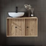 Roomart Gusto Ayaksız Oval Lavabolu Mdf 75 Cm Çekmeceli Banyo Dolabı Atlantik Çam