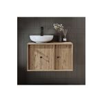 ROOMART Gusto Ayaksız Oval Lavabolu Mdf 75 Cm Çekmeceli Banyo Dolabı