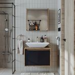 Roomart Lavabolu 65 cm Banyo Dolabı Aynalı Banyo Üst Dolabı