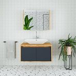 Roomart Lavabolu 85 cm Aynalı Üst Banyo Dolabı