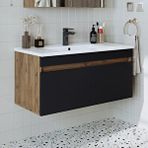 Roomart '' Lavabolu '' Atlantik - Antrasit Mat Mdf 85 Cm Banyo Dolabı Çok Renkli
