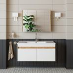 Roomart '' Lavabolu '' Atlantik-beyaz Mat Mdf 100 Cm Banyo Alt Dolap + Aynalı Üst Dolap