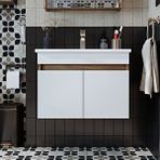 Roomart '' Lavabolu '' Atlantik-beyaz Mat Mdf 65 Cm Banyo Alt Dolabı Çok Renkli
