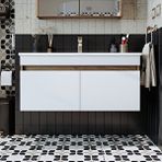 Roomart '' Lavabolu '' Atlantik-beyaz Mat Mdf 85 Cm Banyo Alt Dolabı Çok Renkli