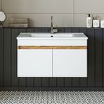 Roomart '' Lavabolu '' Atlantik-beyaz Mat Mdf 85 Cm Banyo Alt Dolabı