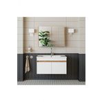 Roomart '' Lavabolu '' Atlantik-beyaz Mat Mdf 85 Cm Banyo Alt Dolap + Aynalı Üst Dolap