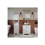 Roomart Lavabolu Mat Beyaz Mdf 60 Cm Çekmeceli Banyo Dolabı + Aynalı Banyo Üst Dolabı + Boy Dolabı