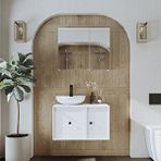 Roomart Lavabolu Mat Mdf 75 Cm Çekmeceli Banyo Dolabı + Aynalı Üst Dolabı Beyaz