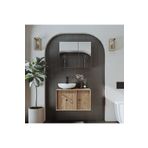 Roomart Lavabolu Mat Mdf 75 cm Çekmeceli Banyo Dolabı + Aynalı Üst Dolabı