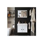 ROOMART Lavabolu Mat Suntalam 60 Cm Banyo Dolabı + Aynalı Üst Dolabı