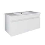 Roomart LD3 Ayaksız 2 Kapaklı Lavabolu Beyaz 100 cm Mdf Banyo Dolabı