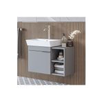 ROOMART Likya Ayaksız Tek Kapaklı Açık Raflı Lavabolu 72 Cm Banyo Dolabı Alt, Lavabolu Alt Banyo Dolabı