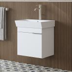 Roomart Likya Ayaksız Tek Kapaklı Lavabolu 49 Cm Banyo Dolabı Alt, Mini Lavabolu Alt Banyo Dolabı Beyaz