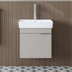Roomart Likya Ayaksız Tek Kapaklı Lavabolu 49 cm Banyo Dolabı Alt, Mini Lavabolu Alt Banyo Dolabı - Kum Taşı
