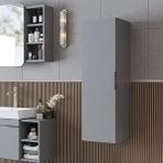 Roomart Likya Banyo Dolabı Mat Mdflam 114 Cm Banyo Boy Dolabı Kül Gri Beyaz