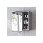 ROOMART Likya Kulpsuz Tek Kapaklı Açık Raflı Aynalı Mdflam 70 Cm Aynalı Banyo Üst Dolabı