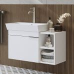 Roomart Likya Tek Kapaklı Açık Raflı Lavabolu 82 Cm Banyo Dolabı Alt, Lavabolu Alt Banyo Dolabı Beyaz