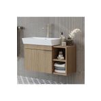 ROOMART Likya Tek Kapaklı Açık Raflı Lavabolu 82 Cm Banyo Dolabı Alt, Lavabolu Alt Banyo Dolabı