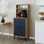 Roomart Mara 2 Kapaklı Çok Amaçlı Dolap , Kiler Dolabı , Kitaplık - Atlantik Çam - Antrasit