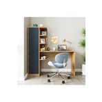 Roomart Raflı Calısma Masası , Calısma Ofıs Masası Sol Dolaplı Atlantık Cam