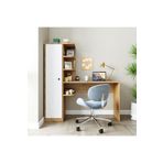 Roomart Roma Raflı Calısma Masası , Calısma Ofıs Masası Sol Dolaplı Atlantık Cam