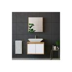 Roomart Roomart Tm7.2 Ayaksiz 2 Kapakli Lavabolu Ahsap-Mat Beyaz Mdf 65 Cm Banyo Dolabi+Aynali Ust Dolabi