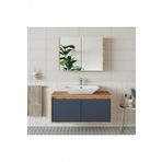 Roomart Roomart Tm7.2 Lavabolu Ahsap-Antrasit Mdf 100 Cm Banyo Dolabi + Aynali Banyo Ust Dolabi