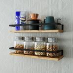 Roomart Rt4 Metal Çerçeveli Baharatlık Çok Amaçlı Banyo ve Mutfak Duvar Rafı Atlantik Çam