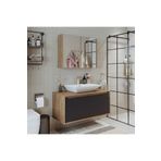 ROOMART Tm7.2 Lavabolu Ahşap-antrasit Mdf 100 Cm Banyo Dolabı + Aynalı Banyo Üst Dolabı