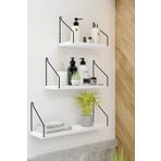 Roomie Home Duvar Rafı 3’lü Set Kitaplık Mutfak Banyo Yaşam Alanı Beyaz