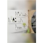 Roomie Home Duvar Rafı Kitaplık Mutfak Banyo Yaşam Alanı 3 'lü Set 15 x 40 cm