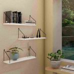 Roomiehome Duvar Rafı Kitaplık Mutfak Banyo Yaşam Alanı 3 Lü Set 15X40 Cm