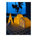 Root Made Kış Evleri 4 Parça Tealight Mumluk Noel Evleri 3 ev 1 Çam Ağacı Dekoratif Ev Biblo Yılbaşı Süsleri