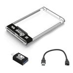 Ropcomp 2.5" Sata HDD Kutusu Telefon Yedekleme Type C OTG USB 3.0 Şeffaf