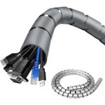 Ropcomp Spiral Kablo Kanalı Kablo Düzenleyici Toplayıcı Tutucu 1.5m – 22MM (Gri) - Açık Gri