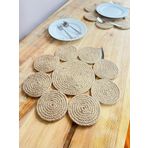 Rope Decor 6 Kişilik Papatya Hasır Halat Jüt Amerikan Servis Supla Servis Altı 36Cm